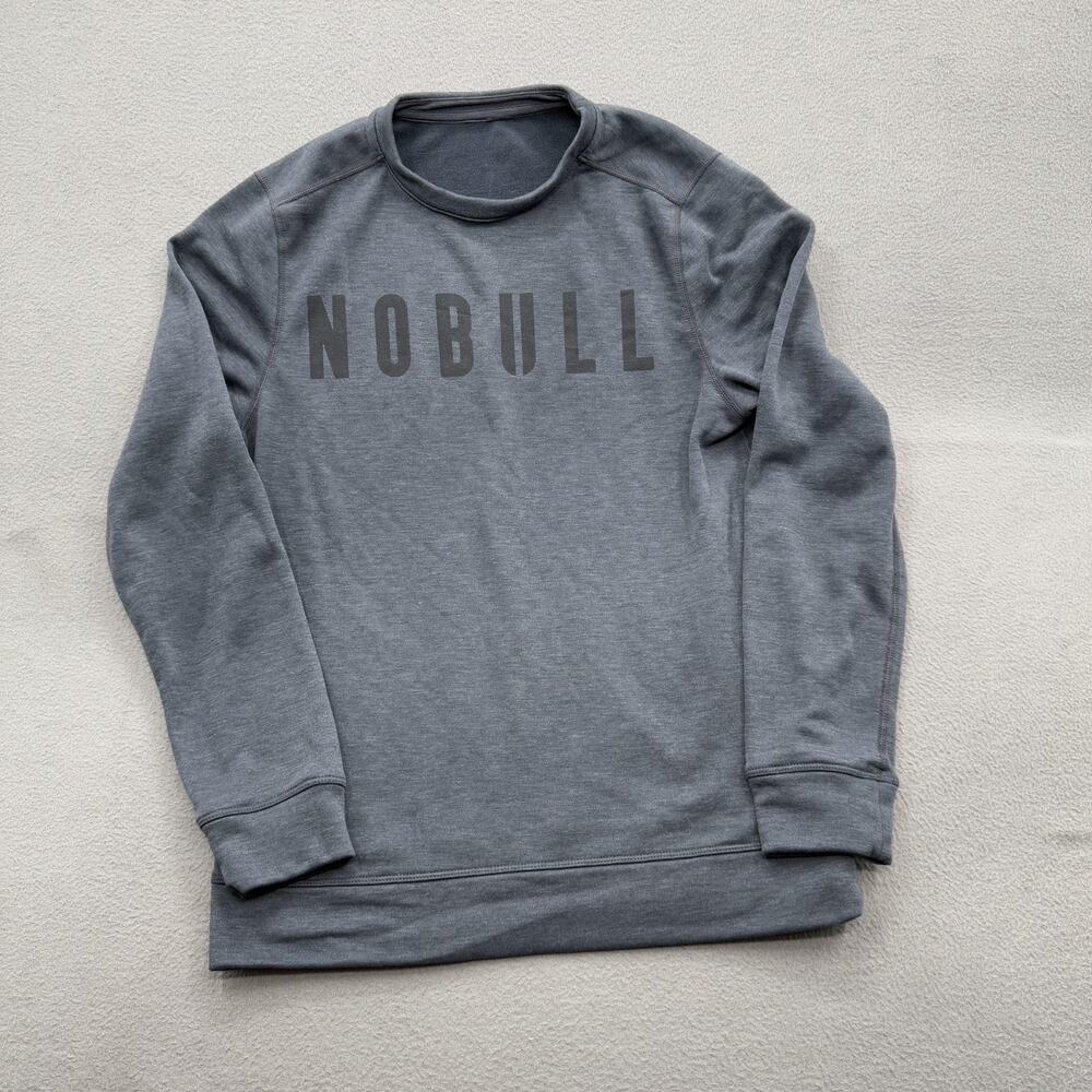 NOBULL Sweatshirt Mens Small Gray Crewneck Raglan Pullover Athletic Training